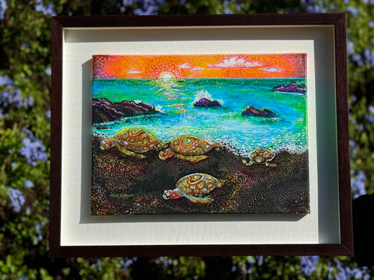"Pulling Up at Punalu'u" - Original Painting