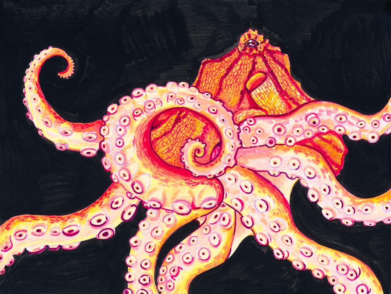 "Crimson Crawler" | Paper Print